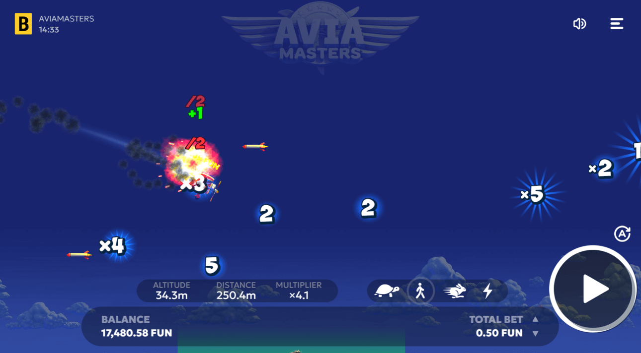 Aviamasters screenshot 1 - the plane climbing through early multipliers